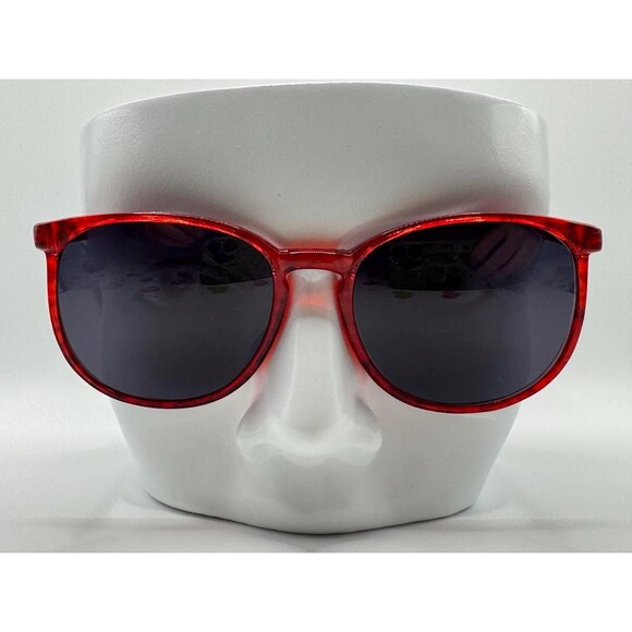NEW Vintage Sunglasses | Preppy Plastic Style | Grey Lens Bright Red Frame #855 main image 4